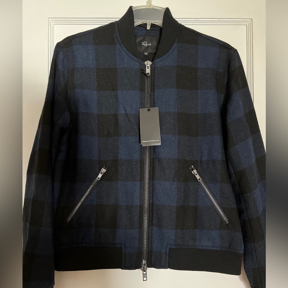 Rails Bolton Buffalo Check Bomber Jacket Navy Extra Small XS